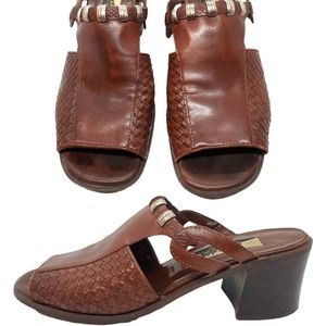 Vintage 90s Leather shoes Bohemian Boho Hippie Sandals Open Toe Phoebe Buffay